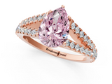 Rose gold Fancy Pink Pear  Cut Split Shank Pave Diamond Engagement Ring with Four-Prong Setting_25