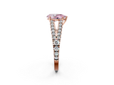 Rose gold Fancy Pink Pear  Cut Split Shank Pave Diamond Engagement Ring with Four-Prong Setting_26