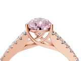 Rose gold Fancy Pink Pear  Cut Split Shank Pave Diamond Engagement Ring with Four-Prong Setting_28