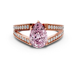 Rose gold Fancy Pink Pear  Cut Split Shank Pave Diamond Ring with Four-Prong Setting_41