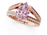 Rose gold Fancy Pink Pear  Cut Split Shank Pave Diamond Ring with Four-Prong Setting_42