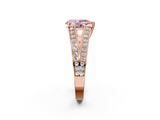 Rose gold Fancy Pink Pear  Cut Split Shank Pave Diamond Ring with Four-Prong Setting_43