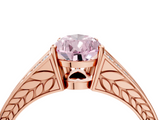 Rose gold Fancy Pink Pear  Cut Split Shank Pave Diamond Ring with Four-Prong Setting_45