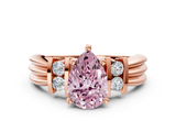 Rose gold Fancy Pink Pear  Cut Three-Stone Channel Set Ring with Bar Prongs_47