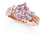 Rose gold Fancy Pink Pear  Cut Three-Stone Channel Set Ring with Bar Prongs_48