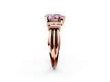 Rose gold Fancy Pink Pear  Cut Three-Stone Channel Set Ring with Bar Prongs_49