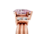 Rose gold Fancy Pink Pear  Cut Three-Stone Channel Set Ring with Bar Prongs_52