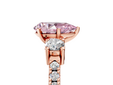Rose gold Fancy Pink Pear  Cut Three-Stone Diamond Pavé Band with Prong Setting_30