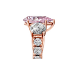 Rose gold Fancy Pink Pear  Cut Three-Stone Diamond Pave Band with Prong Setting_42
