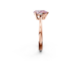 Rose gold Fancy Pink Pear  Cut Three-Stone Solitaire Ring with Round Accent Diamonds and Four-Prong Setting_21