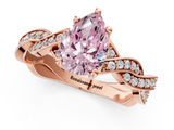 Rose gold Fancy Pink Pear  Cut Twisted Pavé Band Solitaire Ring with Four-Prong Setting_56
