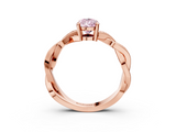 Rose gold Fancy Pink Pear  Cut Twisted Pavé Band Solitaire Ring with Four-Prong Setting_58