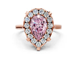 Rose gold Fancy Pink Pear  Diamond Cluster Halo Solitaire with Four-Prong Setting_77