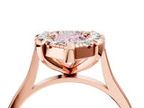 Rose gold Fancy Pink Pear  Diamond Cluster Halo Solitaire with Four-Prong Setting_81