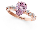 Rose gold Fancy Pink Pear  Diamond Cluster Prong-Set Solitaire Ring_37