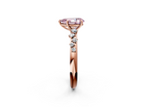 Rose gold Fancy Pink Pear  Diamond Cluster Prong-Set Solitaire Ring_38