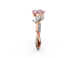 Rose gold Fancy Pink Pear  Diamond Floral Vine Solitaire Engagement Ring_5