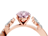 Rose gold Fancy Pink Pear  Diamond Floral Vine Solitaire Engagement Ring_7