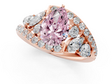 Rose gold Fancy Pink Pear  Diamond Halo Ring with Marquise and Pavé Band in Prong Setting_50