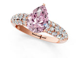 Rose gold Fancy Pink Pear  Diamond Pavé Band Solitaire Ring with Four-Prong Setting_50
