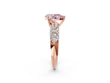 Rose gold Fancy Pink Pear  Diamond Pavé Band Solitaire Ring with Four-Prong Setting_51