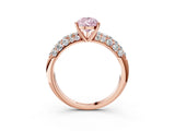 Rose gold Fancy Pink Pear  Diamond Pavé Band Solitaire Ring with Four-Prong Setting_52