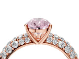 Rose gold Fancy Pink Pear  Diamond Pavé Band Solitaire Ring with Four-Prong Setting_53