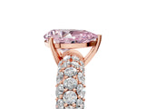 Rose gold Fancy Pink Pear  Diamond Pavé Band Solitaire Ring with Four-Prong Setting_54