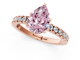 Rose gold Fancy Pink Pear  Diamond Pavé Band Solitaire with Four-Prong Setting_182