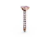 Rose gold Fancy Pink Pear  Diamond Pavé Band Solitaire with Four-Prong Setting_183