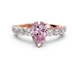 Rose gold Fancy Pink Pear  Diamond Pavé Band Solitaire with Four-Prong Setting_3
