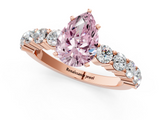 Rose gold Fancy Pink Pear  Diamond Pavé Band Solitaire with Four-Prong Setting_4