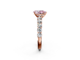 Rose gold Fancy Pink Pear  Diamond Pavé Band Solitaire with Four-Prong Setting_5