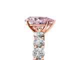 Rose gold Fancy Pink Pear  Diamond Pavé Band Solitaire with Four-Prong Setting_8