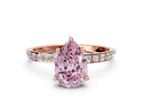 Rose gold Fancy Pink Pear  Diamond Pavé Band with Six-Prong Setting_39