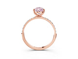 Rose gold Fancy Pink Pear  Diamond Pavé Band with Six-Prong Setting_42