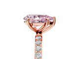 Rose gold Fancy Pink Pear  Diamond Pavé Band with Six-Prong Setting_44