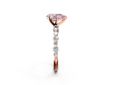 Rose gold Fancy Pink Pear  Diamond Prong Set Engagement Ring with Pave Band_189
