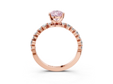 Rose gold Fancy Pink Pear  Diamond Prong Set Engagement Ring with Pave Band_190