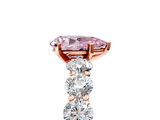 Rose gold Fancy Pink Pear  Diamond Prong Setting with Side Stones on a Pave Band_130