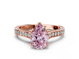 Rose gold Fancy Pink Pear  Diamond Solitaire with Pave Band and Six-Prong Setting_20