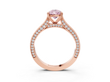 Rose gold Fancy Pink Pear  Diamond Solitaire with Pave Band and Six-Prong Setting_23