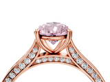 Rose gold Fancy Pink Pear  Diamond Solitaire with Pave Band and Six-Prong Setting_24