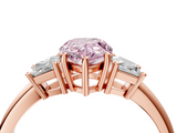 Rose gold Fancy Pink Pear  Diamond Three-Stone Ring with Trapezoid Side Stones and Prong Setting_20