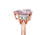 Rose gold Fancy Pink Pear  Diamond Three-Stone Ring with Trapezoid Side Stones and Prong Setting_21