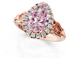 Rose gold Fancy Pink Pear  Halo Diamond Engagement Ring with Filigree Band and Four-Prong Setting_82