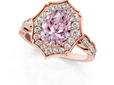 Rose gold Fancy Pink Pear  Halo Diamond Engagement Ring with Milgrain Band and Four-Prong Setting_38