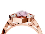 Rose gold Fancy Pink Pear  Halo Diamond Engagement Ring with Milgrain Band and Four-Prong Setting_41