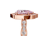 Rose gold Fancy Pink Pear  Halo Diamond Engagement Ring with Milgrain Band and Four-Prong Setting_42