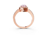 Rose gold Fancy Pink Pear  Halo Diamond Engagement Ring with Pavé Band and Four-Prong Setting_84